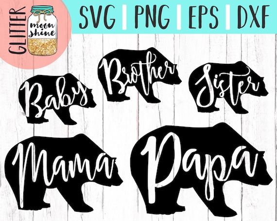 Download Bear Family bundle set svg dxf eps png Files for Cutting