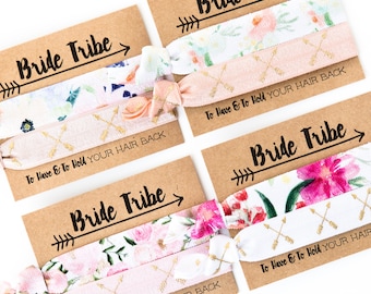 ASSORTED Floral Bride Tribe Bachelorette Hair Tie Favors | Boho Hair Tie Bridesmaid Gift, Tribal Boho Bachelorette Party, Arrows Flowers