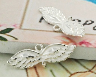 2 of 925 Sterling Silver Angel Wing Links, Connectors 5x20 mm :th2136