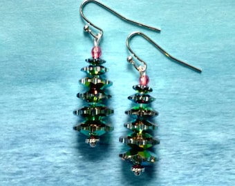 Swarovski Crystal Christmas Tree Earrings