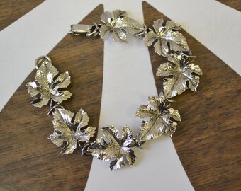 1950s Silver Leaf Bracelet