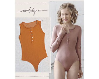 Simplicity Pattern 8435 Misses' Knit Bodysuit. Size XS-XL. Pattern is new and uncut.