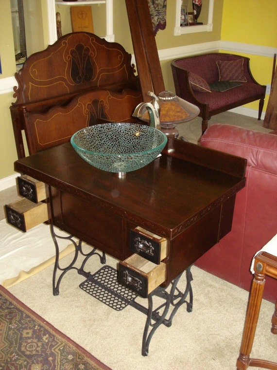 Where old Meets New Repurpose Treadle Sewing Machine to a