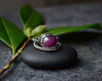 Ruby Stacker Ring Trio in Sterling Sz 6