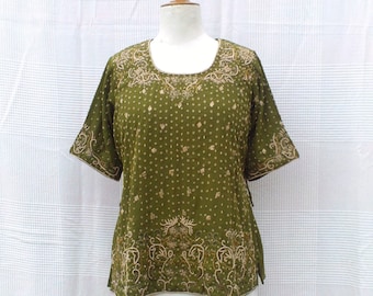 Indian embroidered tunic, tunic with short sleeves, Indian tunic women, Indian Crafts