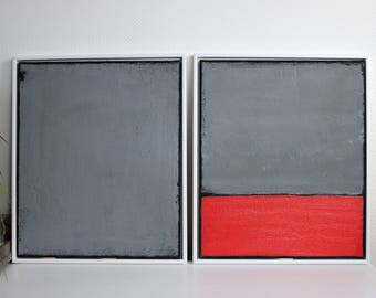 Abstract art, acrylic painting 100 cm x 60 cm title concrete l + ll