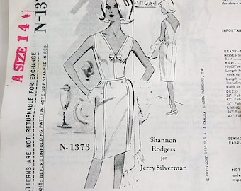 EXTREMELY RARE - Spadea Designer Pattern - N-1373 Shannon Rodgers for Jerry Silverman - Vintage Womens Dress Pattern 1960s Sleeveless