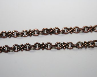 1 Meter Glieder - Kette / Farbe: Kupfer / 6,5x17mm GK035
