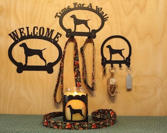 Vizsla Welcome Sign, Time For A Walk Leash Holder, Key Rack, Candle Holder for Yankee Type Jar Candles