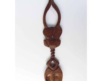 Hand Crafted Welsh Love Spoon 8G Dark