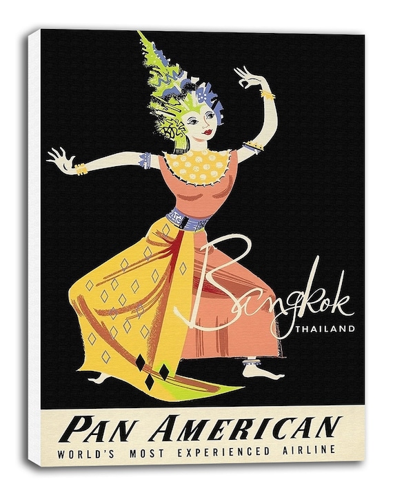 Bangkok Thailand Print Vintage Travel Poster Retro Home Decor Bangkok Thailand Print Vintage Travel Poster Retro Home Decor