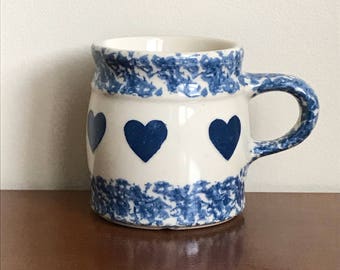 roseville spongeware pottery