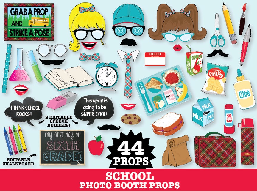 school-photo-booth-props-back-to-school-party-teacher