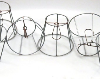 Wire Shade Frame for Chandeliers & Sconces, Wire shades for Industrial lighting, Steampunk unfinished steel wire lamp shade frame
