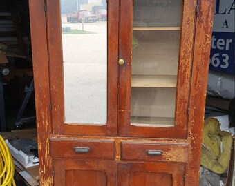 Antique Primitive Farmhouse Jelly Cupboard Pie Safe Vintage early 1900's Cabinet