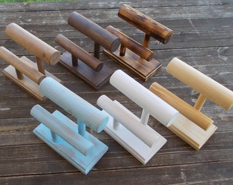double bar Wood Jewelry Display Wood Bracelet Display Bracelet Stand Bracelet Holder Jewelry Stand jewelry organizer
