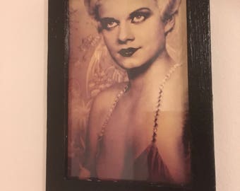 Jean Harlow sepia print in a black frame 6x4"