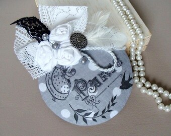 "Bibi" hat / fascinator - paris shabby