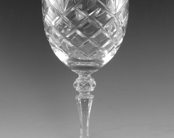 GALWAY Crystal - CLARE Cut - Goblet Wine Glass / Glasses - 7 3/4"