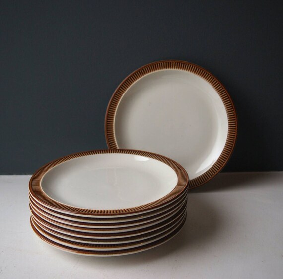 Vintage Poole Pottery Plates Vintage Crockery Brown Glazed