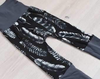 Grandir avec moi pantalon plumes, plume maxaloones, legging plume, plume de grandir pantalons, leggings enfant, bambin leggings jambières pour bébés