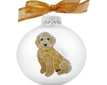 goldendoodle labradoodle puppy dog hand painted christmas ornament can be personalized with name - Goldendoodle Christmas Ornament goldendoodle labradoodle puppy dog hand painted christmas ornament can be personalized with name - Goldendoodle Christmas Ornament