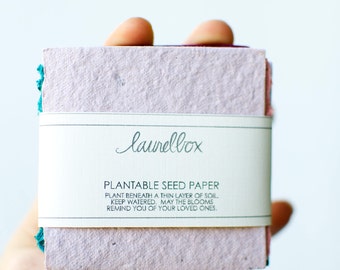 Plantable Seed Paper, Sympathy Gift, Memorial Gift, In Loving Memory, Loss of a loved one, remembrance, miscarriage, plant