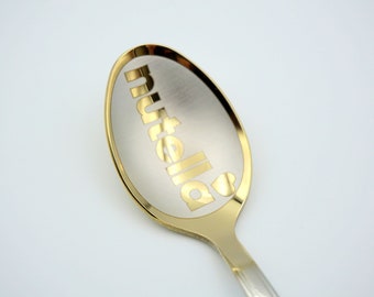 Nutella Spoon Cutlery Set Tea Lover Gift Coffee Spoon Personalized Spoon Goddaughter Gift Custom Name Spoon Ice Cream Spoon Engraved Spoon