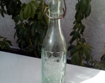 glass bottle of soda vintage limonage french 40/50 years