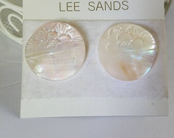 Lee Sands Mother of pearl earrings vintage