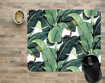 Computer Mouse Pads, Mouse Pads, Floral Mouse Pads, Ready To Ship, Banana Leaf Mouse Pad, Mouse Pad, Rectangle Mouse Pad
