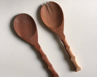 Salad Spoon & Fork Serving Set | Vintage