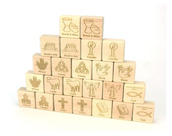 Christian Faith Matching Game 24 pc Maple Blocks