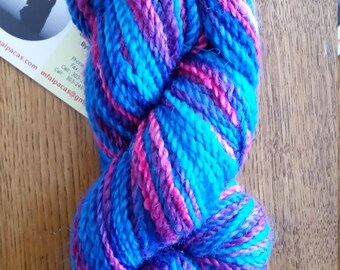100% Alpaca Bright Blue and Pink Sport Weight Yarn