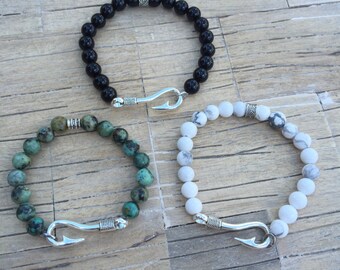 Fish Hook Beaded Stretch Bracelet