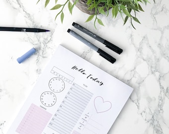 Tagesplaner Block A4 // Daily Planner Pad // To-Do Liste // Kalender/Organizer // Produktivität // Ziele und Termine // Desk Pad // Gedanken