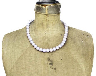 Vintage Purple Bead Necklace, Long Purple Necklace, Purple Beaded Necklace, Purple Glass Bead Necklace