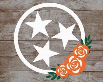Tennessee Tri Star Flag Vinyl Decal Car Yeti Tumbler Laptop Sticker