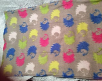 Gray Hedgehog Fleece Pet Liner 30x18 Pad Crate Mat Cage Liner C&C Cages 2 layer Fleece Pad
