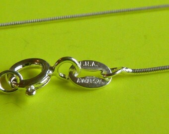 2 pcs Sterling silver 18 inch italian snake chain