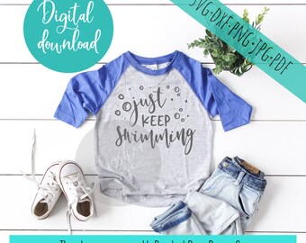 just keep swimming cricut and silhouette svg clip art cut files - commercial personal use digital download -svg files sayings