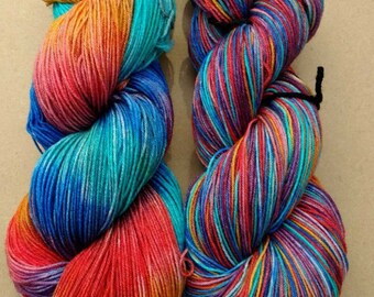 Quantum Sock- Hand dyed yarn, sock weight, Superwash Merino, 463 yards,