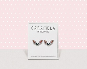 Fennec fox Stud Earrings Animal stud Animals earring Fox earrings wild animals stud earrings GIFT IDEA