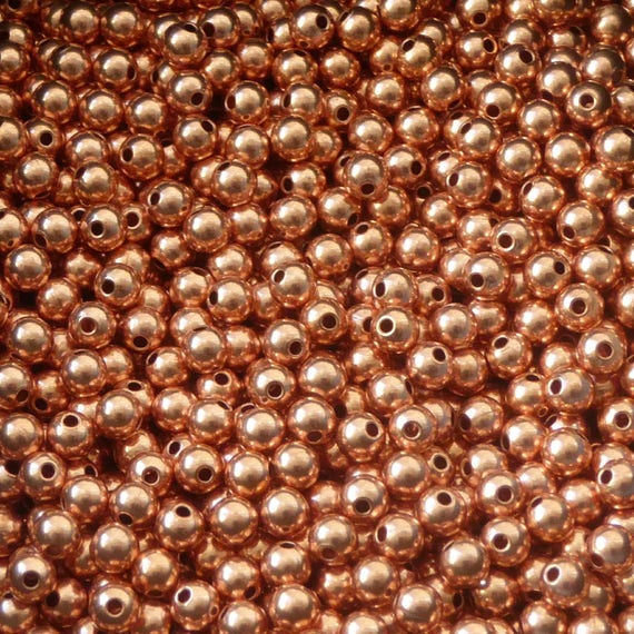 50 pcs 4mm copper beads genuine copper beads 4mm beads