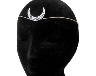 Moon tiara - Crescent moon crown - Goddess circlet - Wiccan diadem