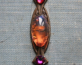 Phoenix Amulet Bindi - Tribal Fusion, Belly Dance, Facial Jewelry, Third Eye, Steampunk, Orange, Lavender