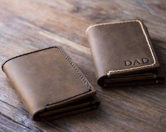 Trifold - PERSONALIZED WALLET - Men's Leather Trifold Wallet - Holds Lots & Lots of Money - 029