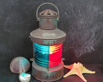 Vintage NAUTICAL Ship Boat Lantern TWEEKLEUR Electric Lamp
