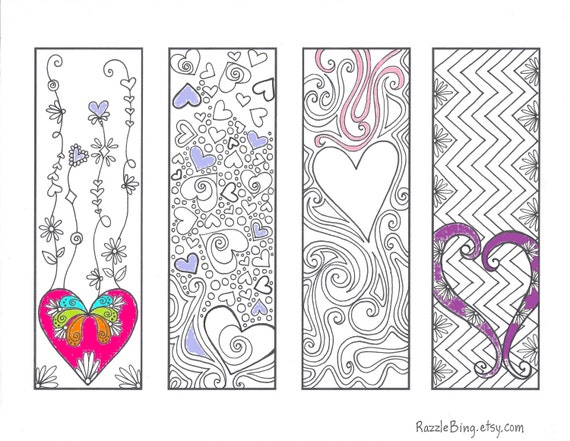 Download DIY Bookmark Printable Coloring Page-Zentangle inspired