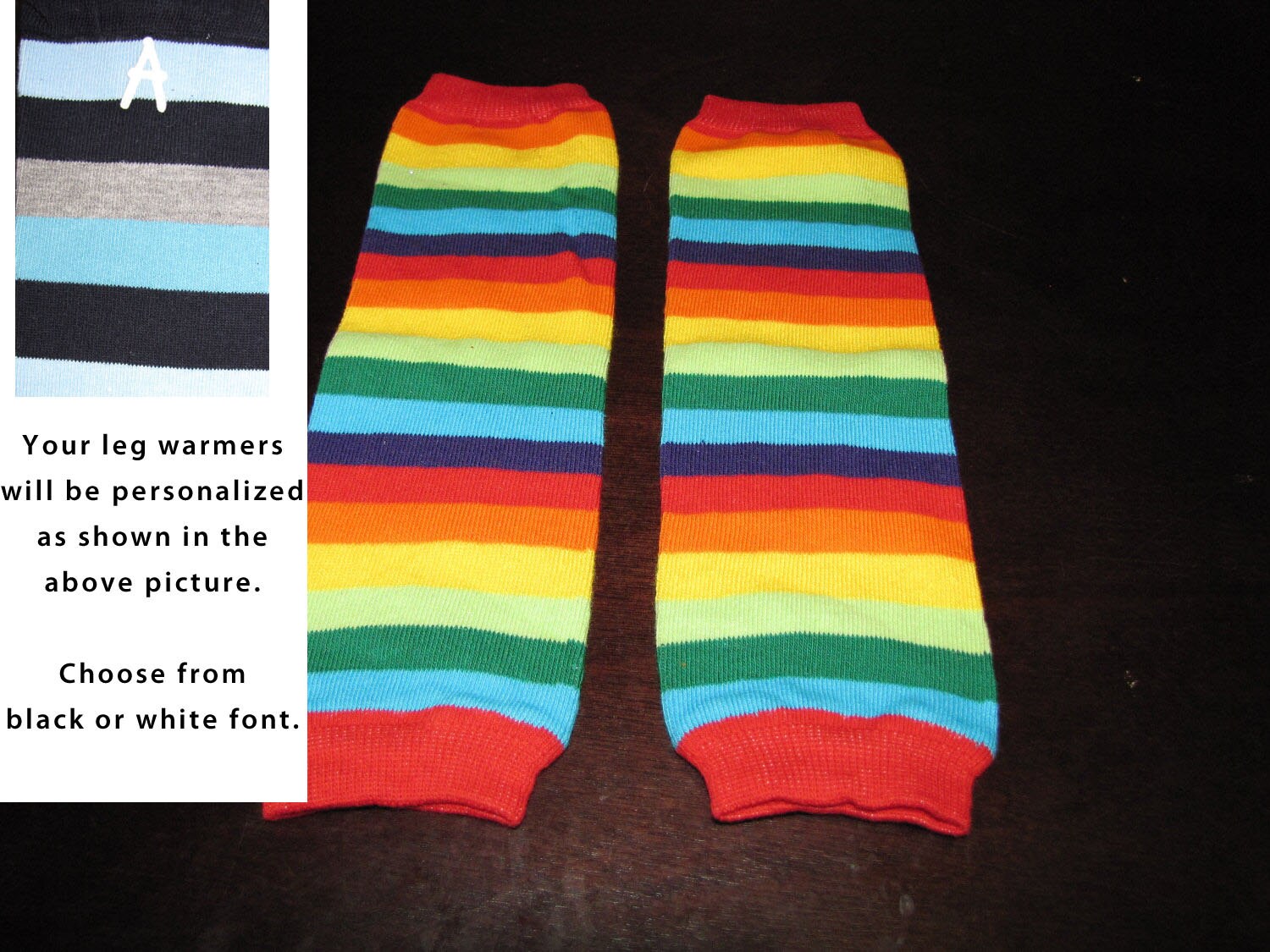 RAINBOW STRIPES baby leg warmers. Great for babies toddlers